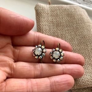Swarovski crystal daisy drop Victorian earrings